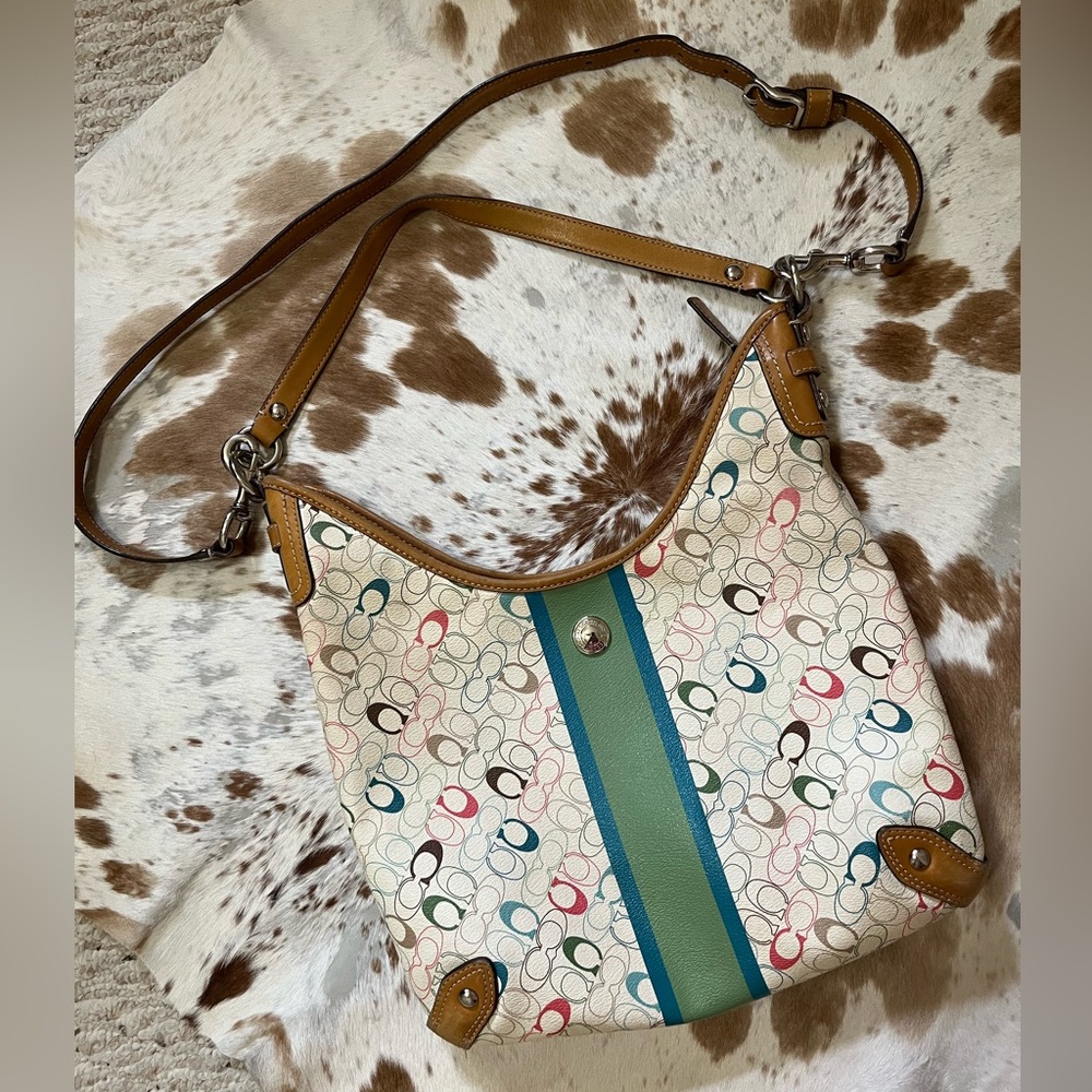 Coach Signatures Leather Crossbody Purse Handbag